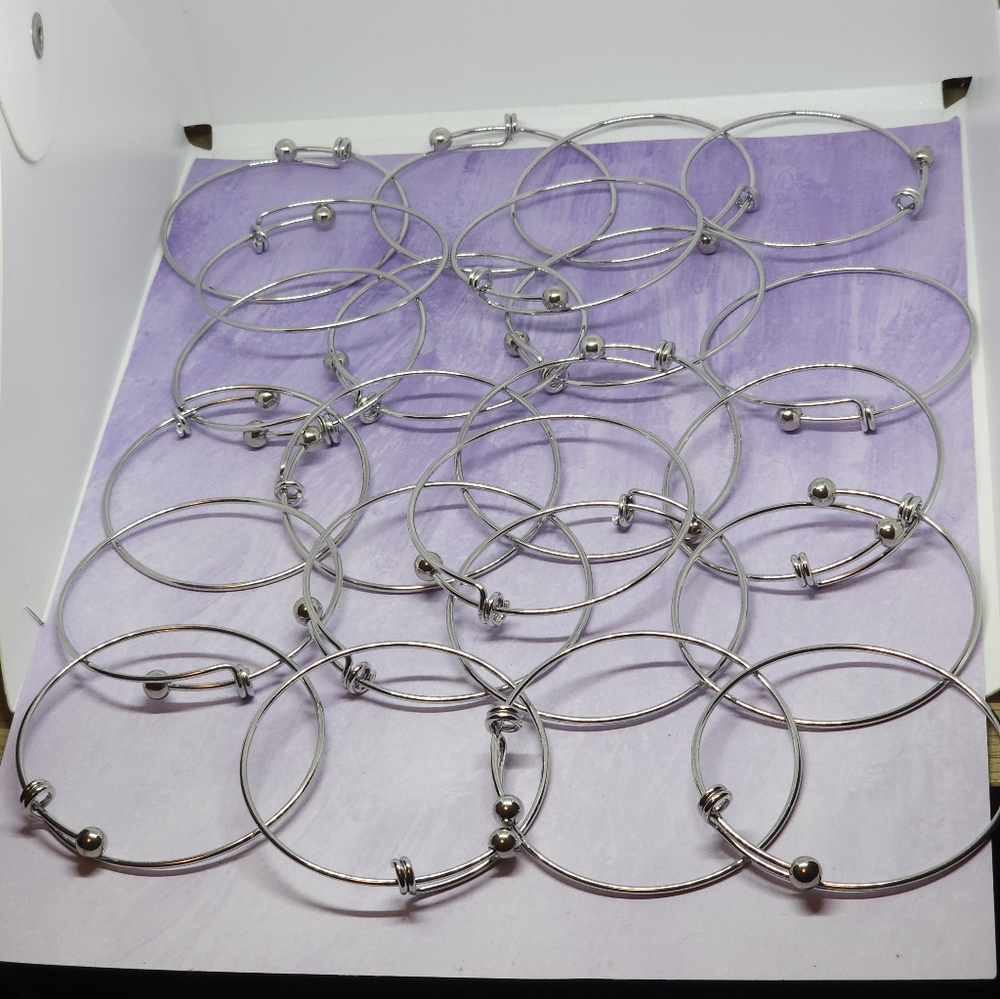 Charm Bracelet Blanks Silver Tone Set Of 23